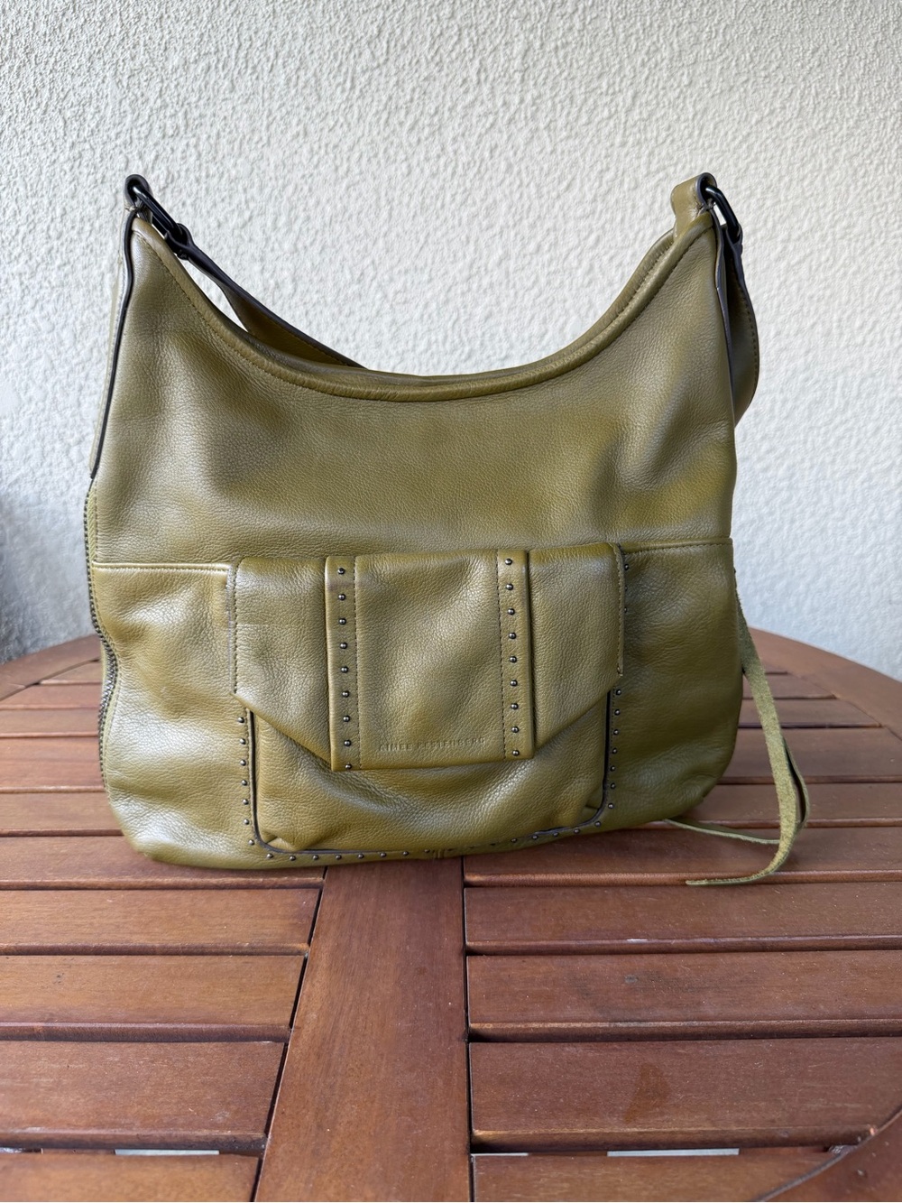 Aimee Kestenberg Olive Green Leather Shoulder Bag